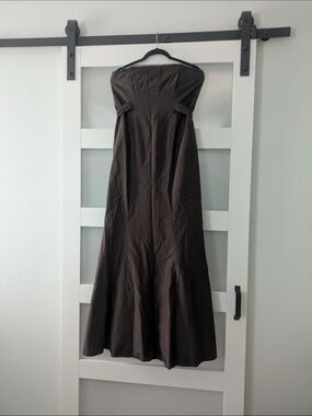 Laundry By Shelli Segal Strapless Dark Brown Evening Gown